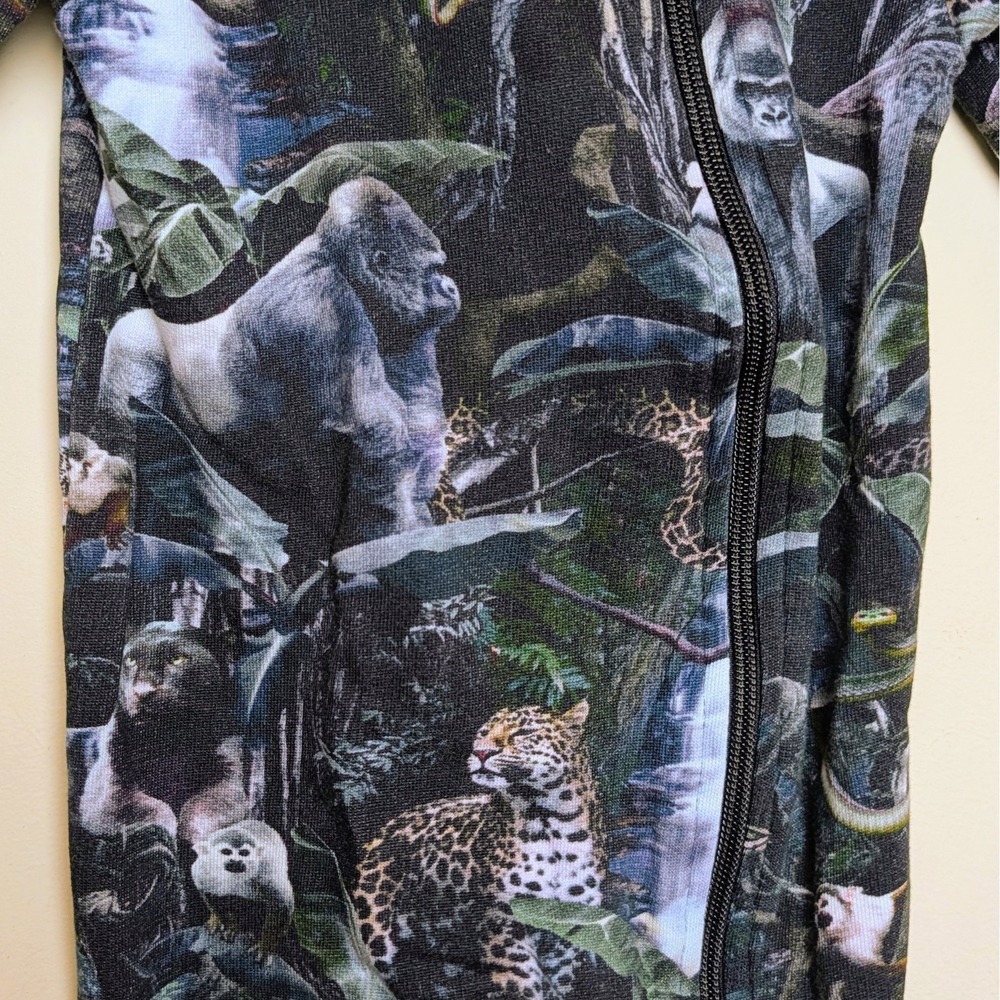 Molo Moonlit Jungle Animals One Piece Pajama Romper Baby Size 68 - 6 Months - Picture 3 of 10